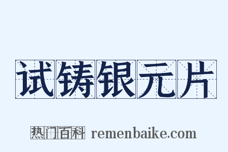 试铸银元片是什么意思的图片